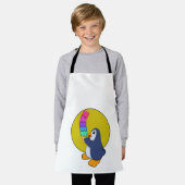 アイスクリームを添えたペンギン エプロン (着用した状態)