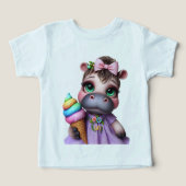 アイスクリームを添えた薄紫ドレスに身を包んだカバ (デザイン正面)