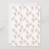 アイスクリームを添えた2回目の誕生日の招待状。 招待状 (裏面)