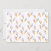 アイスクリームを添えた3回目の誕生日の招待状。 招待状 (裏面)