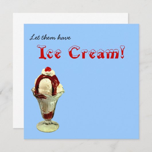 アイスクリームを食べさせて！ サンデ招待状 招待状 (正面/裏面)
