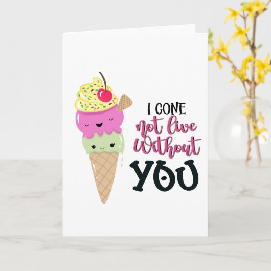 アイスクリームを食べずに生きているわけじゃない  カード (黄色い花)