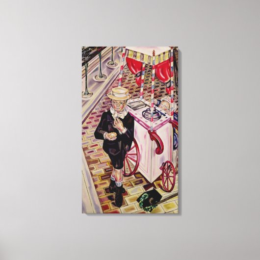 アイスクリームを食べた子ども キャンバスプリント (正面)