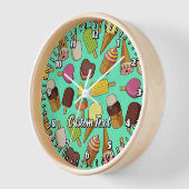 アイスクリームアイコン大時計 壁時計 (傾斜)