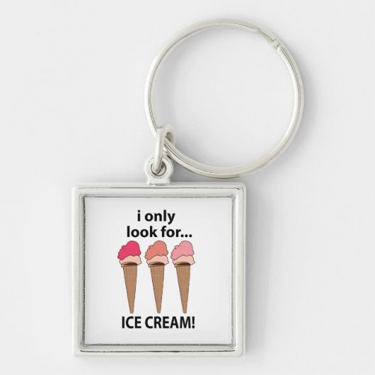 アイスクリームアイスクリームしか探さない キーホルダー (正面)