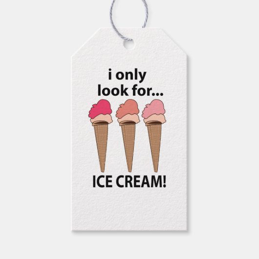 アイスクリームアイスクリームしか探さない ギフトタグ (正面)