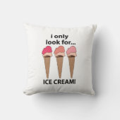 アイスクリームアイスクリームしか探さない クッション (正面)