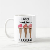 アイスクリームアイスクリームしか探さない コーヒーマグカップ (左)