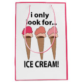 アイスクリームアイスクリームしか探さない ミディアムペーパーバッグ (正面)