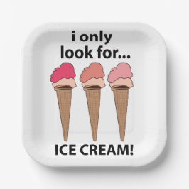 アイスクリームアイスクリームアイスクリームパーティー ペーパープレート