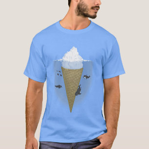 アイスクリームアイスバーグキラークジラ自然アート Tシャツ