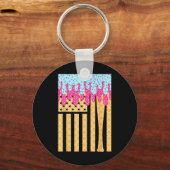 アイスクリームアメリカ国旗を滴らせる少年に点滴を売る キーホルダー (正面)