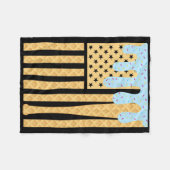 アイスクリームアメリカ国旗を滴らせる少年に点滴を売る フリースブランケット (正面(横))