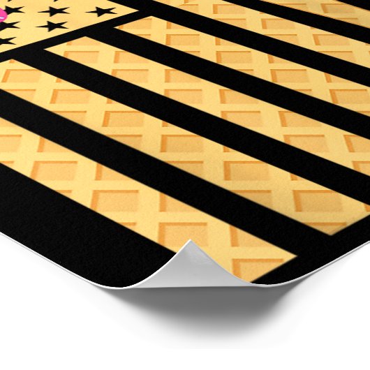 アイスクリームアメリカ国旗を滴らせる少年に点滴を売る ポスター (角)