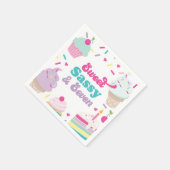 アイスクリームアンドケーキスイートサッシセブン7誕生日 スタンダードカクテルナプキン (角)