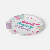 アイスクリームアンドケーキスイートサッシセブン7誕生日 ペーパープレート (アングル)