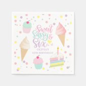 アイスクリームアンドケーキスイートサッシー6誕生日 スタンダードカクテルナプキン (正面)