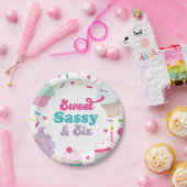 アイスクリームアンドケーキスイートサッシー6誕生日 ペーパープレート (パーティー)