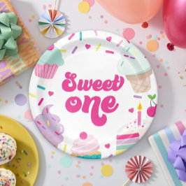 アイスクリームアンドケーキスウィートワン誕生日 ペーパープレート