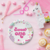 アイスクリームアンドケーキスウィートワン誕生日 ペーパープレート (パーティー)