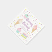 アイスクリームアンドケーキセブンは甘い7誕生日 スタンダードカクテルナプキン (角)