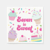 アイスクリームアンドケーキセブンは甘い7誕生日 スタンダードカクテルナプキン (正面)
