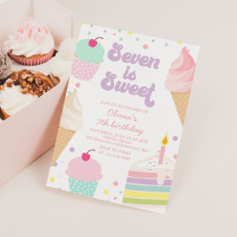 アイスクリームアンドケーキ7誕生日 招待状