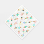 アイスクリームアンドスプリンクルズスウィートバースデーパーティー スタンダードランチョンナプキン (角)