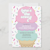 アイスクリームアンドスプリンクル誕生日招待状 招待状 (正面)