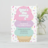 アイスクリームアンドスプリンクル誕生日招待状 招待状 (スタンド正面)