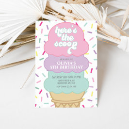 アイスクリームアンドスプリンクル誕生日招待状 招待状