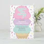 アイスクリームアンドスプリンクル誕生日 招待状 (スタンド正面)