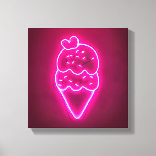 アイスクリームアートストロベリーアイスクリームクリップアートペイント キャンバスプリント