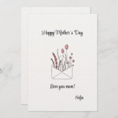 アイスクリームアート付きのスウィートクリームマザーズデーカード シーズンカード (正面/裏面)