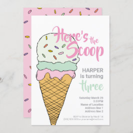 アイスクリームイベントお祝いアイスクリームザソーシャル 招待状
