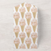 アイスクリームウォーターカラーおもしろいカジュアルブライダルシャワー オールインワン招待状 (外側)