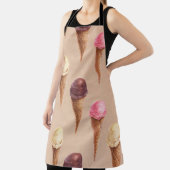 アイスクリームウォーターカラーシームレスイラストレーション エプロン (インサイチュ)