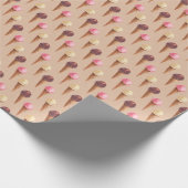 アイスクリームウォーターカラーシームレスイラストレーション ラッピングペーパー (角)