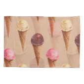 アイスクリームウォーターカラーシームレスイラストレーション 枕カバー (裏面)