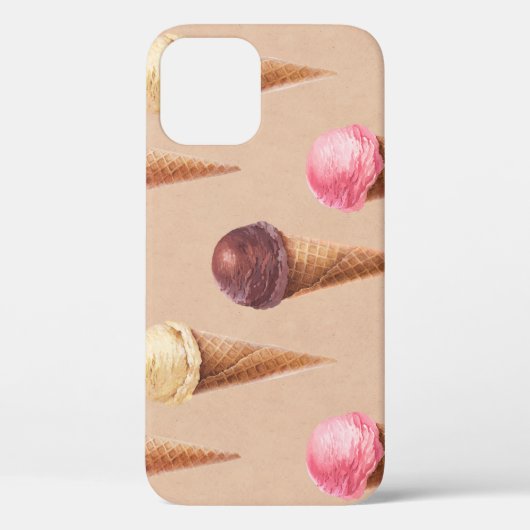 アイスクリームウォーターカラーシームレスイラストレーション Case-Mate iPhoneケース (裏面)