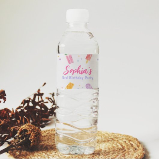 アイスクリームウォーターボトルラベル夏パーティー ペットボトルラベル