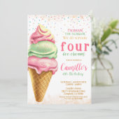 アイスクリームエイジ誕生日 招待状 (スタンド正面)