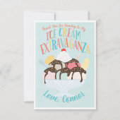 アイスクリームエビガランザ誕生日パーティーありがとう 招待状 (正面)