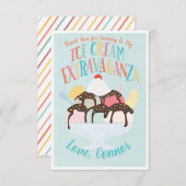 アイスクリームエビガランザ誕生日パーティーありがとう 招待状 (正面/裏面)