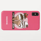 アイスクリームオーバー名前をカスタムする&カラーフォンケース Case-Mate iPhoneケース (裏面(横))