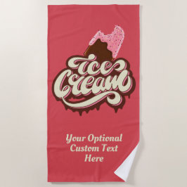 アイスクリームカスタム文字&カラービーチタオル ビーチタオル