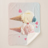 アイスクリームカップル – 最初のクリックで恋 シェルパブランケット (正面)