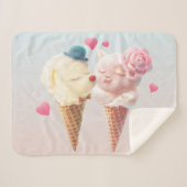 アイスクリームカップル – 最初のクリックで恋 シェルパブランケット (正面(横))