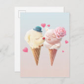 アイスクリームカップル – 最初のクリックで恋 案内ポストカード (正面/裏面)