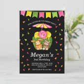 アイスクリームカップ紙吹雪誕生日パーティーの招待 (スタンド正面)